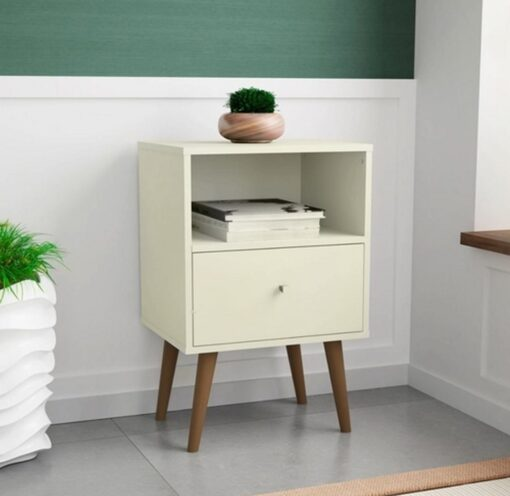 MESA RETRO LATERAL NICHO+GAV OFF WHITE - BECHARA QUEIMA DE ESTOQUE