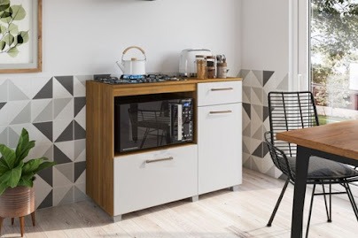 BALCÃO COOKTOP HOME GOLD FREIJO BRANCO - FIORELLO 1,14