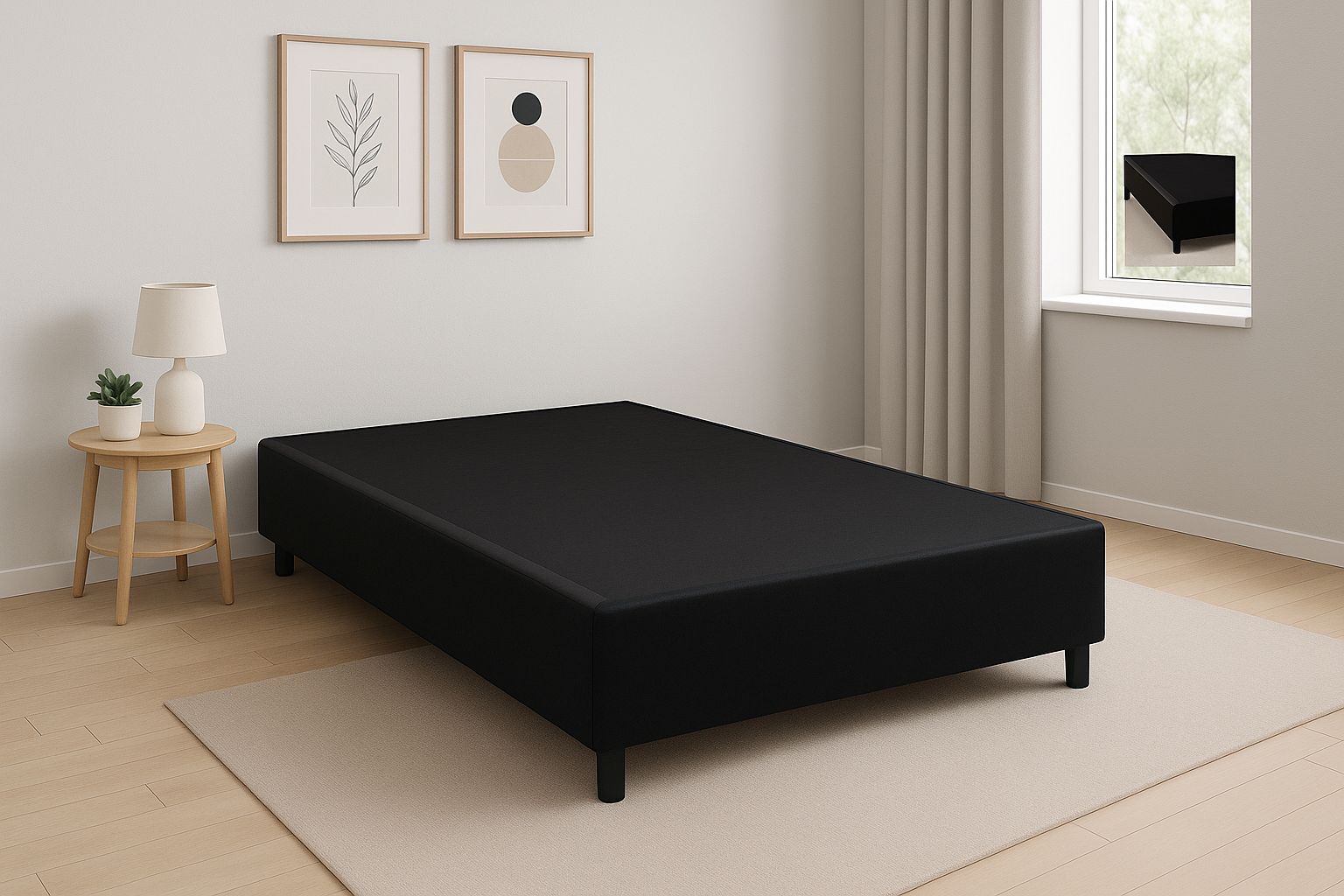 CAIXA BOX CASAL INTEIRA PRETA SUEDE - ALTO NIVEL
