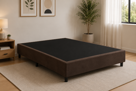 CAIXA BOX CASAL INTEIRA MARROM SUEDE - ALTO NIVEL