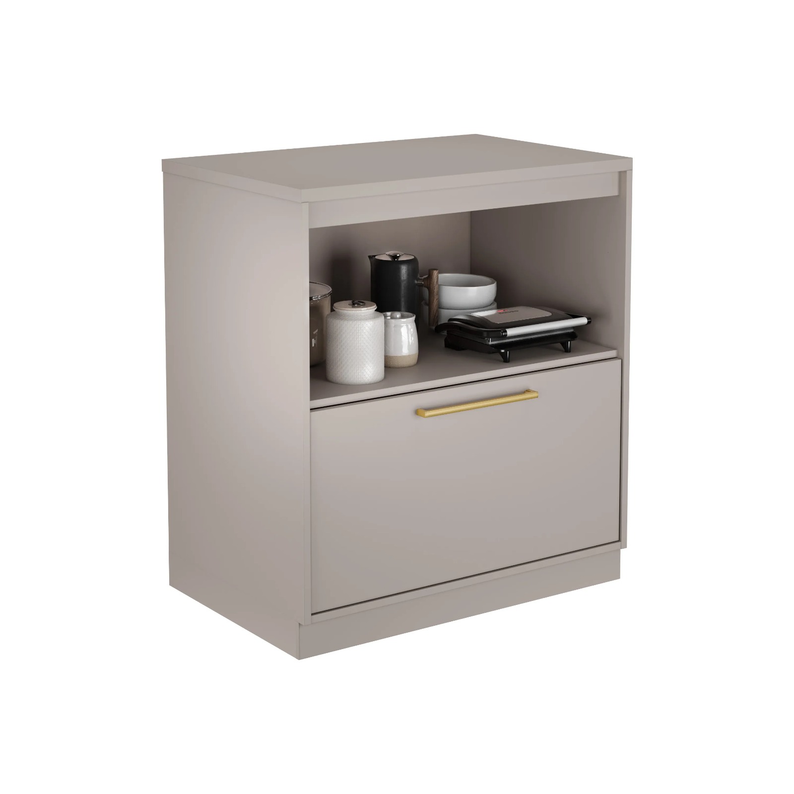 BALCÃO ESSENCE 0,80M (FENDI / GRIS ) - ITATIAIA - Imagem 3