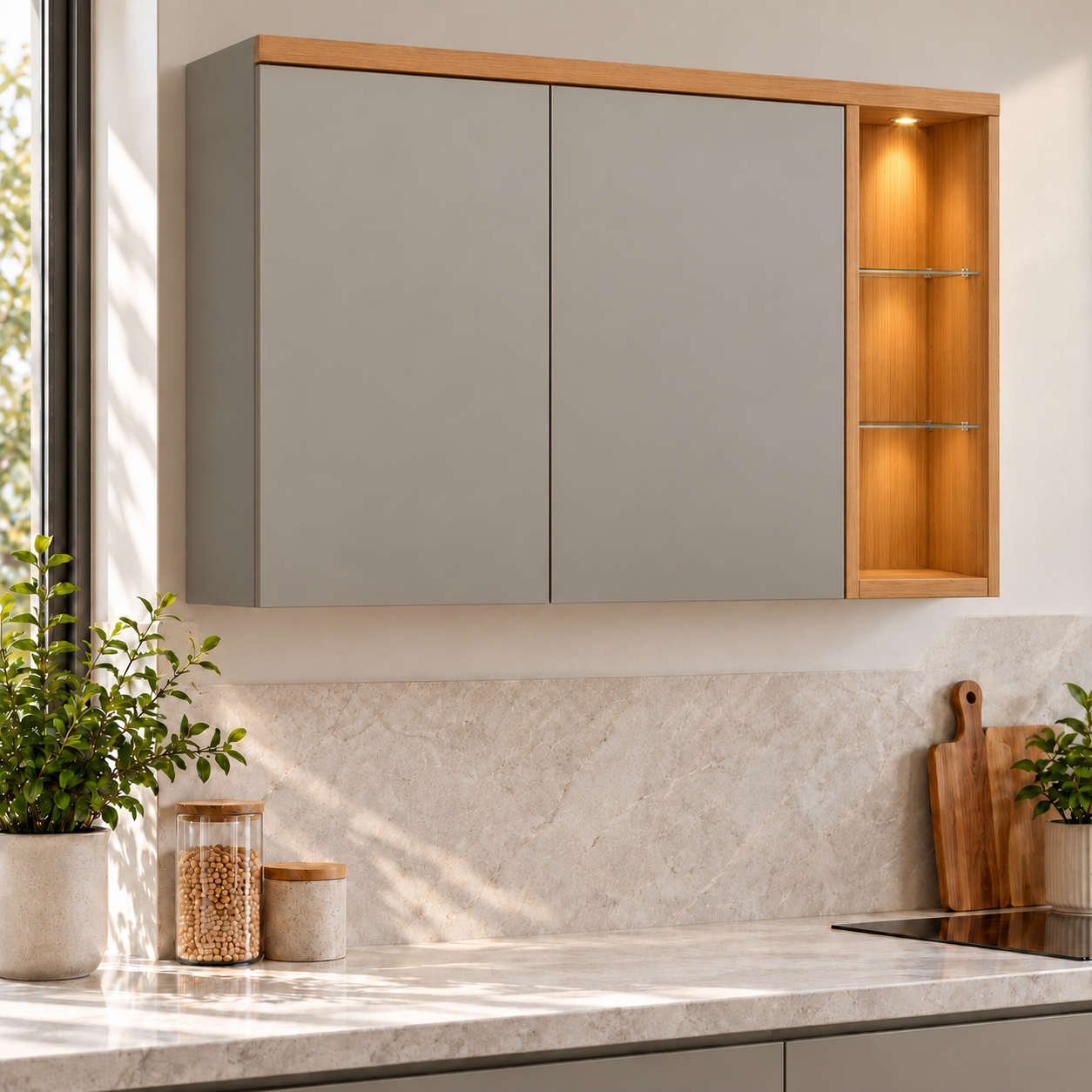 AEREO ALLURE 1,20M ( JEQUITIBA / GRIS FOSCO ) - LINEA BRASIL