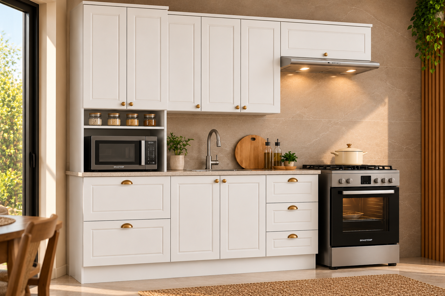 COZINHA AMERICANA COMPLETA ( 4 PEÇAS ) 2,71CM ( BRANCO ) - HENN