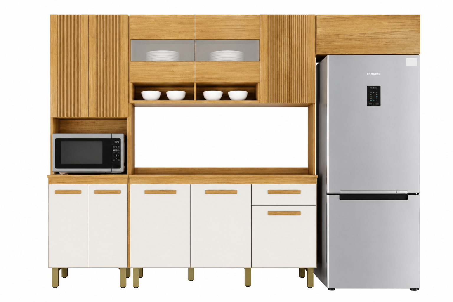 COZINHA CRISTAL COMPLETA ( 4 PEÇAS ) 2,50M - VALDEMOVEIS - Imagem 2