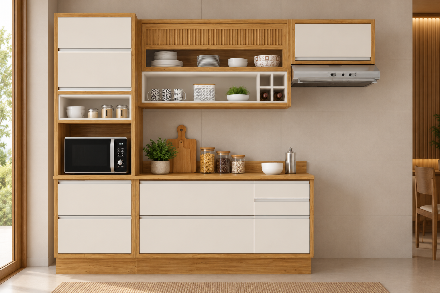 COZINHA LISBOA OFF WHITE- ITATIAIA 4 PEÇAS 2,70CM